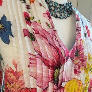 Princess Goes Hollywood Pleated 100% Linen Floral Blouse – EU 34